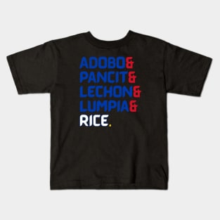 Adobo & Pancit & Lechon & Lumpia & Rice. - PI Colors Kids T-Shirt